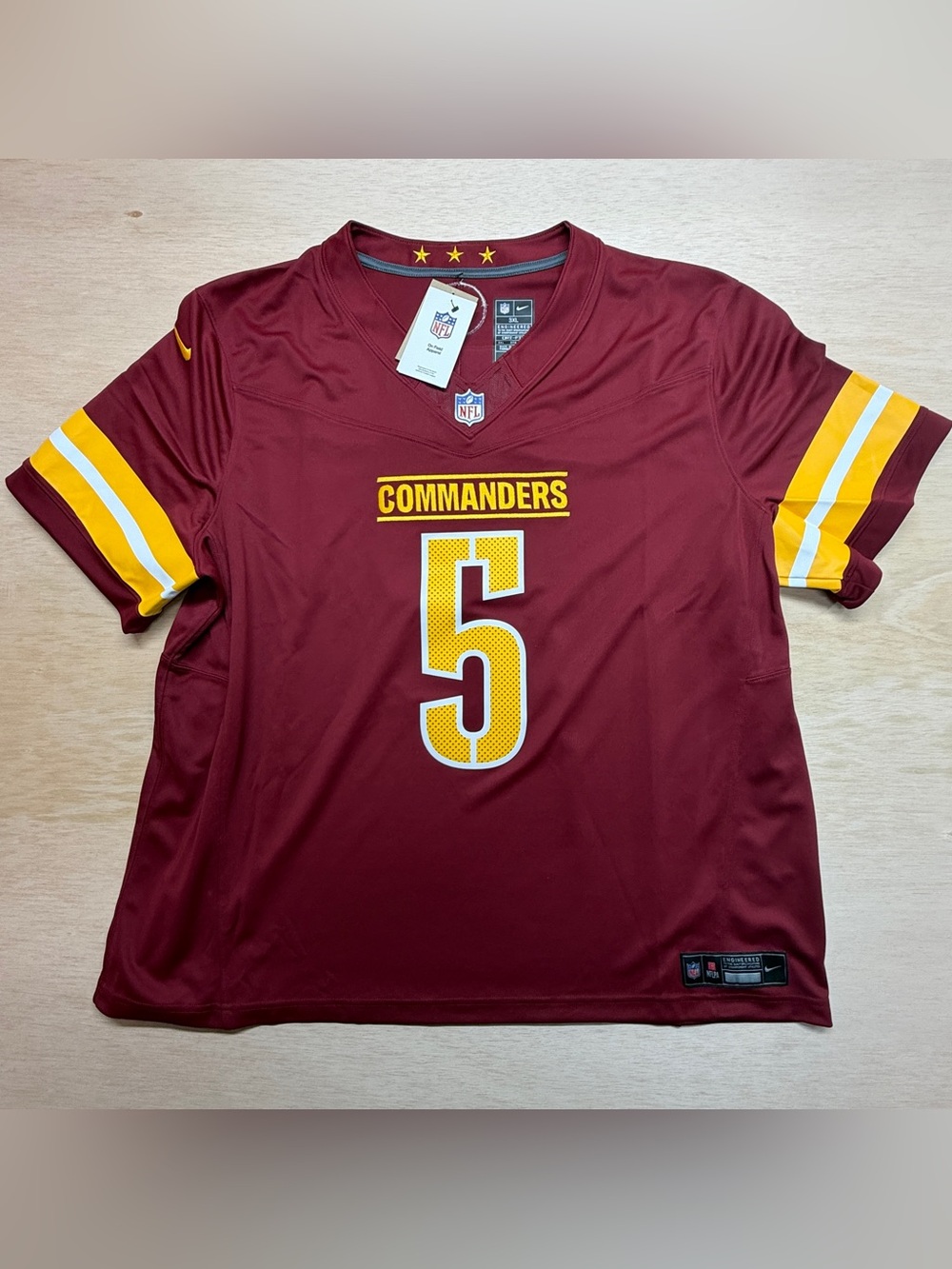 Nike Jayden Daniels Washington Commanders Jersey #5 Vapor FUSE Burgundy 3XL NWT